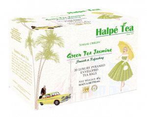 Single Estate Green Tea Jasmine 20 Pyramid Enveloped Tea Bags